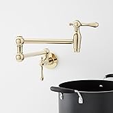 Signature Hardware 954008 4.6 GPM Double Handle Wall Mounted Retractable Pot Filler - Polished Brass