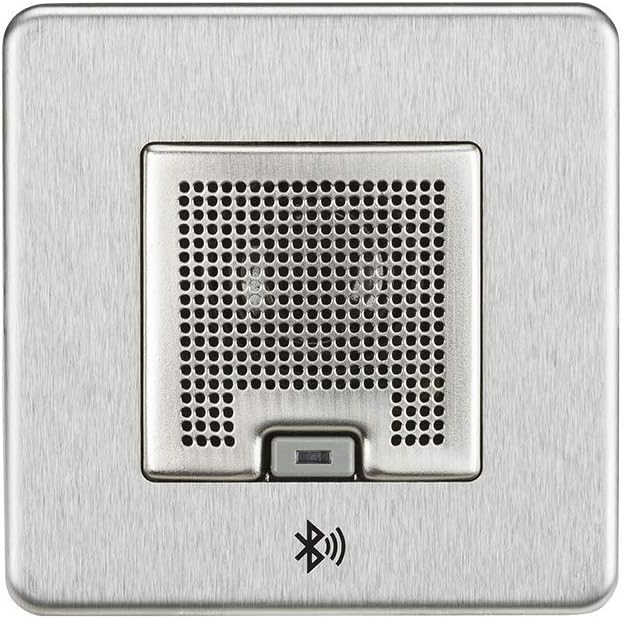 Screwless 3W RMS Bluetooth Speaker Outlet - Brushed Chrome