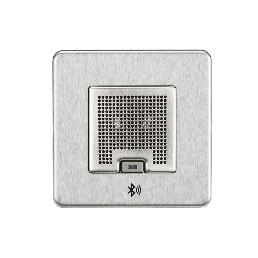 Screwless 3W RMS Bluetooth Speaker Outlet - Brushed Chrome