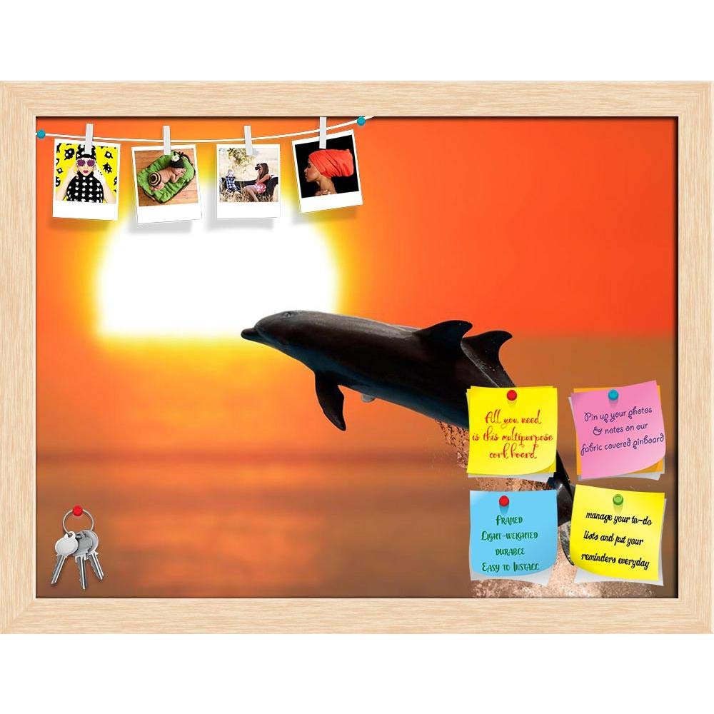 ArtzFolio Two Dolphins Printed Bulletin Board Notice Pin Board Soft