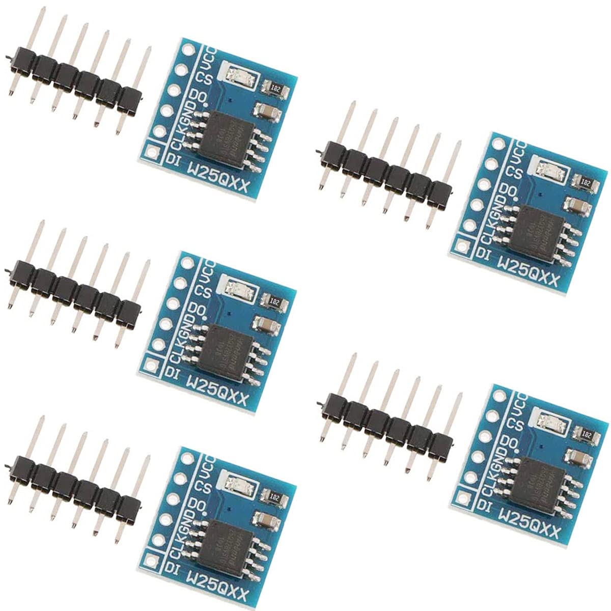 Youmile 5 Pcs W25Q64 Flash Memory Module 64Mbit 8MByte module 2.7-3.6V DataFlash SPI Interface