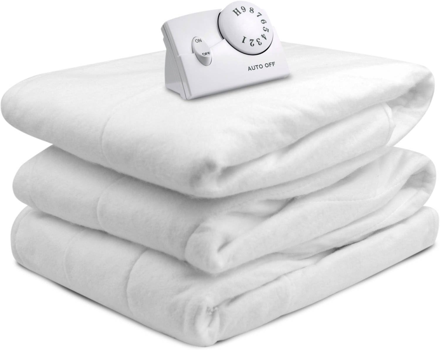 Heated Mattress Pad. Best Comfort Hypoallergenic White Topper Pillow For Deep Healthy Sleep. Firm Protection Cover, Protects Bed From Stains, Dirt, Dust & Wetness. w/ Timer. (Full)