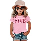 GLIGLITTR Toddler Baby Girls Birthday Shirt 2nd 3rd 4th 5th Bday Party Tshirt Outfit Sequin Glitter Two-Five Embroidered Tops