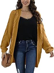 Ferrtye Womens Oversized Chunky Open Front Cardigan