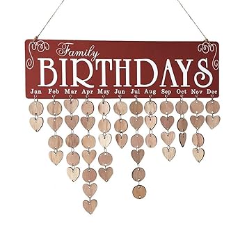Momola Moderne Famille Amis Bricolage Calendrier Bois Anniversaire Planche Souvenir Plaque Panneau Bouleau Pli Cuisine Maison Objets De Ceremonie