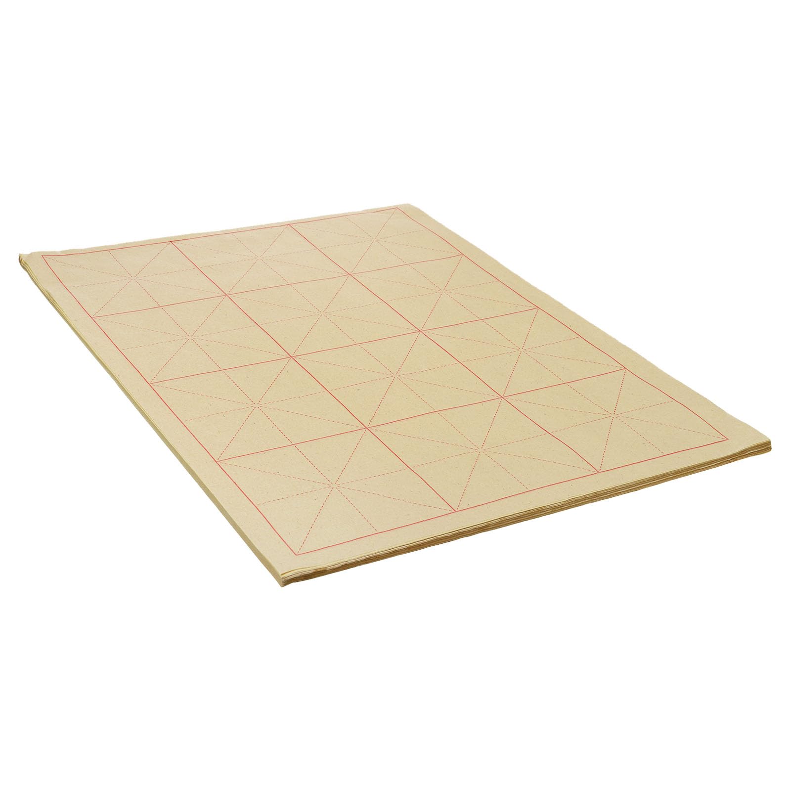 PATIKIL Maobian Xuan Paper, 70 Sheets Rice Paper with 4" Grid for Calligraphy Practice, Painting, Drawing, Half Raw Ripe Xuan, 15"x12"(Light Yellow)