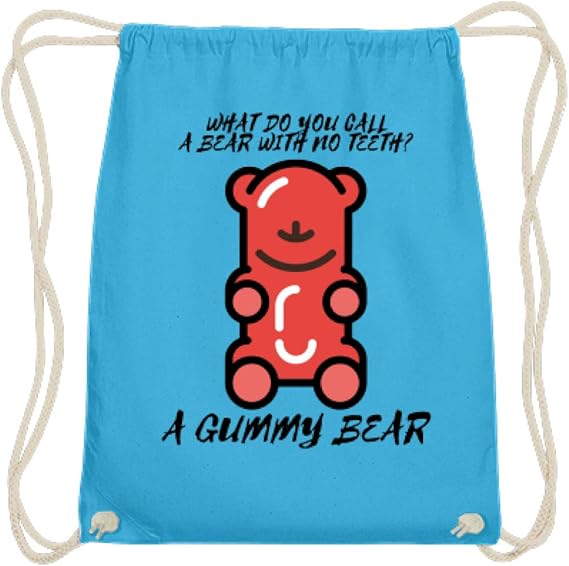 What Do You Call A Bear With No Teeth A Gummy Bear Zahnarzt Arzt Geschenk Humor Baumwoll Gymsac 37cm 46cm Himmel Blau Amazon De Sport Freizeit
