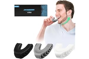 CJING Jawline Exerciser for Men & Women –Jaw Exerciser –3 Resistance Levels Silicone Facial Exerciser – Powerful Jaw Trainer for Beginner, Intermediate & Advanced Users (Multicolor-A)