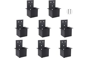 CDFYJHFDQ 8 Pcs Pergola Brackets, 4"x4"Pergola Post Top Rafter Brackets Deck Railing Brackets Connectors(Inner 3.6"x3.6") for 4x4 Wooden Post ,Beam Support Brackets for Patio, Pergola, Log Cabin, Fence