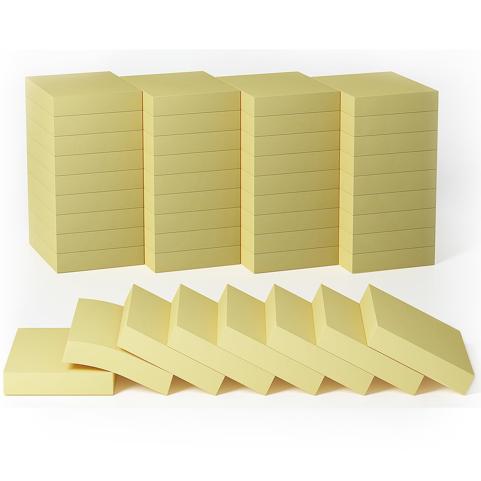 36 Pads Mini Sticky Notes 1.5 * 2 inches, Small self-Stick Notes,80 Sheets/Pad,Basic Yellow for Little Reminders in Offices,Schools and Home