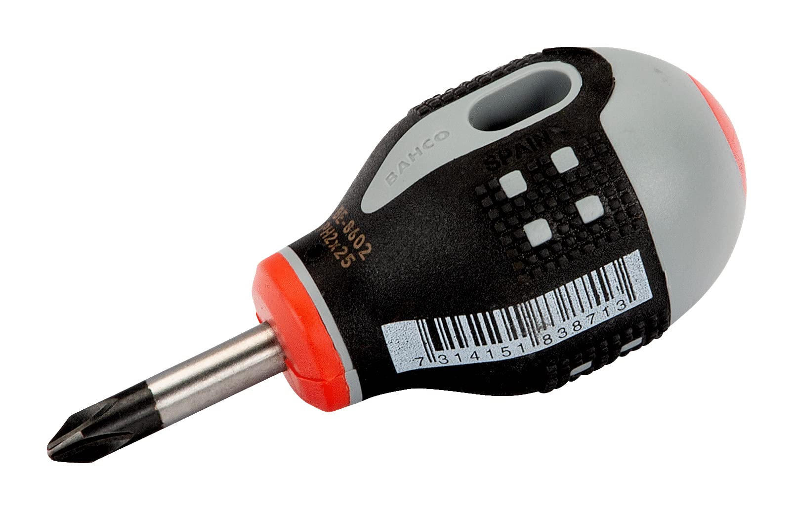 Bahco BE-8602 Ergo Stubby Type Ph-2 Screwdriver, Multi-Colour, 83 mm