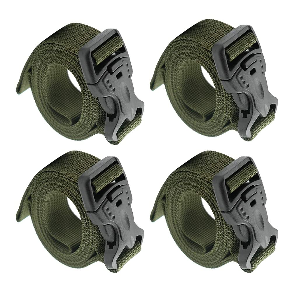 Alnicov Backpack Accessory Strap Luggage Straps Cover Strap Sleeping Bag Strap Adjustable Heavy Duty with Quick-Release Buckle for Outdoor Camping or Daily Use(Green,4Pack)