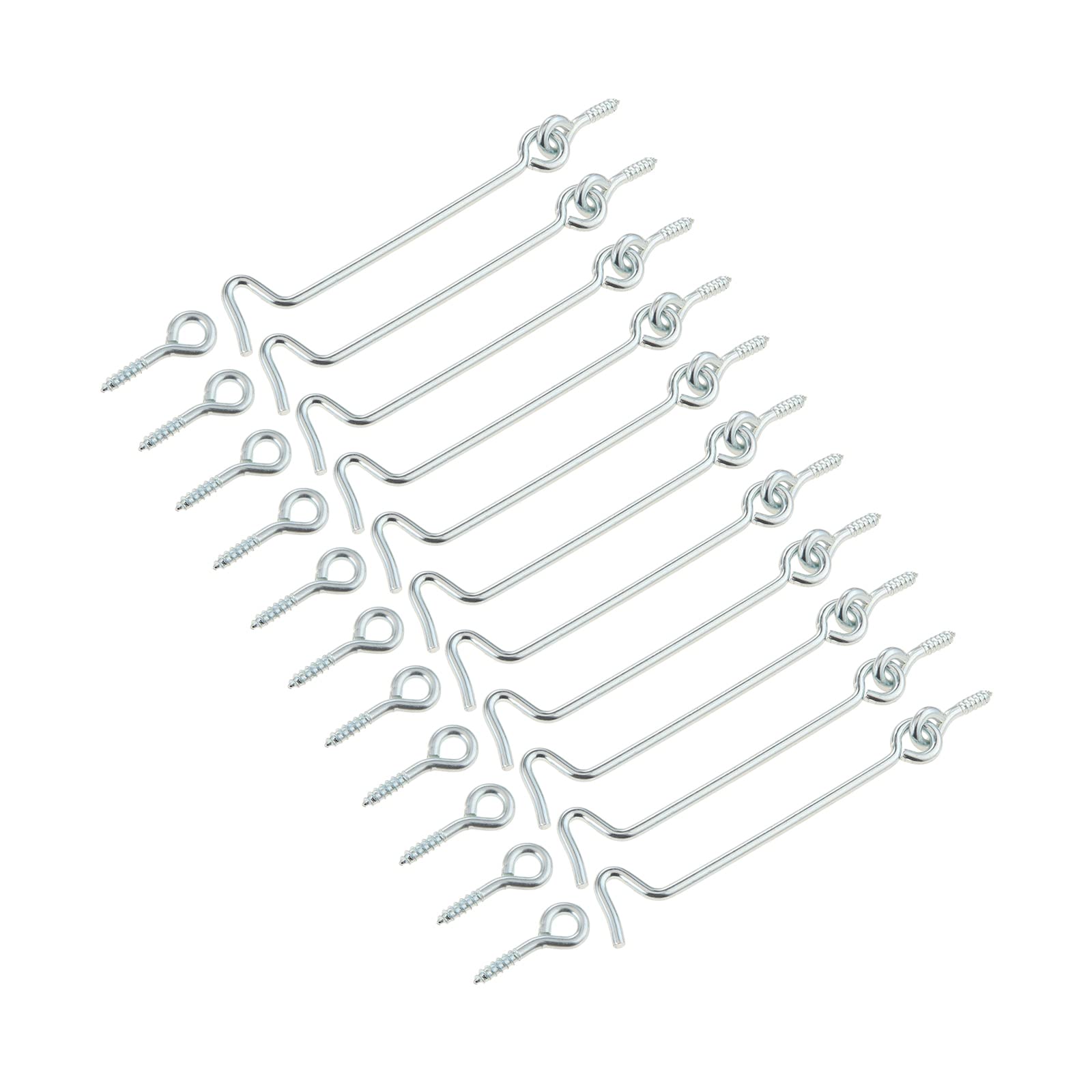 10 Pack Cabin Hook and Eye Latch 2 inch for Gate Door Swivel Window Metal Window Slide Barn Bathroom Toilet Cabinet Cupboard Shed Gate Door Latch and Multi Purpose Use