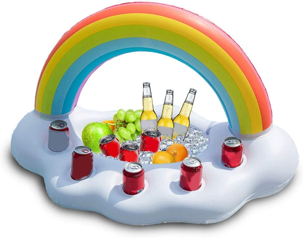 Tree-on-Life Regenbogen PVC Aufblasbare Untersetzer Wasser Float Tasse Matte Getränkehalter Pool Getränk Handyhalter Event Party Tischdekoration