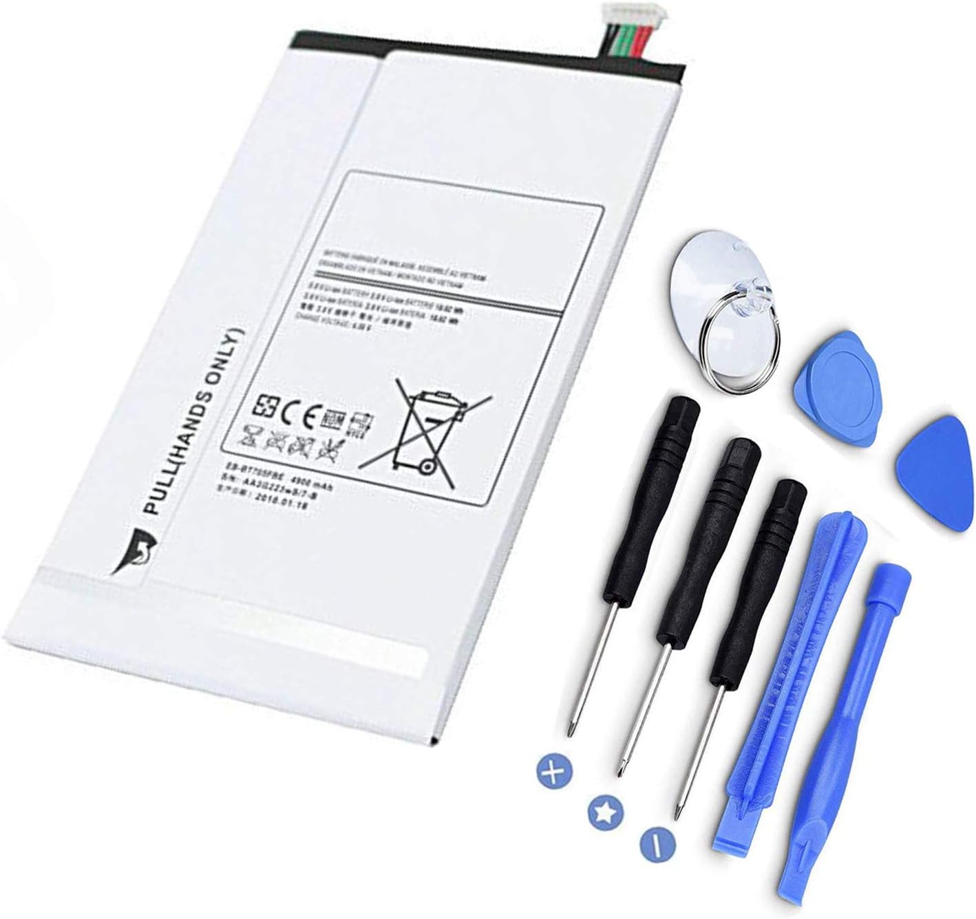 EB-BT705FBE EB-BT705FBC EB-BT705FBU Tablet Battery Replacement for Samsung Galaxy Tab S 8.4 SM-T700 SM-T700N SM-T705 SM-T705C SM-T705Y SM-T707A Series Notebook (3.8V 18.62Wh 4900mAh)