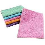 10-pack Bamboo Fiber Dish Wash Cloth / Clean Towel for Kitchen (White Color / Random Color) (Random Color, 27cm x 30cm)