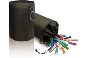 NCEDN Clothes Pin Hanging Bag - 600D Oxford Waterproof Clothespin Bag with Drawstring, Outdoor Clothes Pin Holder for Clothes