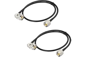 Superbat PL-259 Jumper Cable UHF (Pl259) Male to Male Low Loss Digital RG58 Coax Cable (2 Foot RG58) for HAM & CB Radio,Anten
