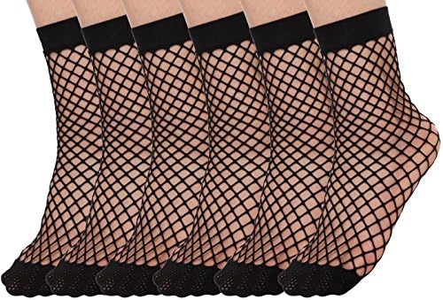Landiterra Women's Sexy Fishnet Ankle Socks Pakc of 6