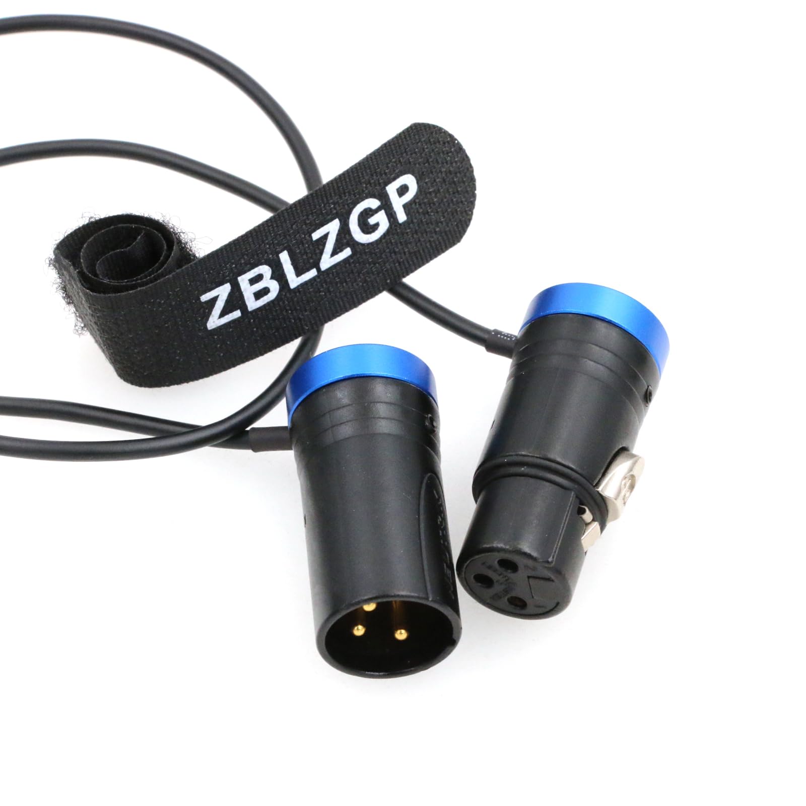 ZBLZGP Low-Profile XLR NEUTRIK 3pin XLR Male to 3pin XLR Female Audio Line Cable for Sound Devices 664 688 Microphone Adapter (Blue)