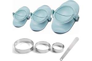 7Pcs Dumpling Maker Mold Kit, 3 Size Empanada Press Mold with Dough Cutter and Filling Spoon, Kitchen Gadget Fast to Make Pie