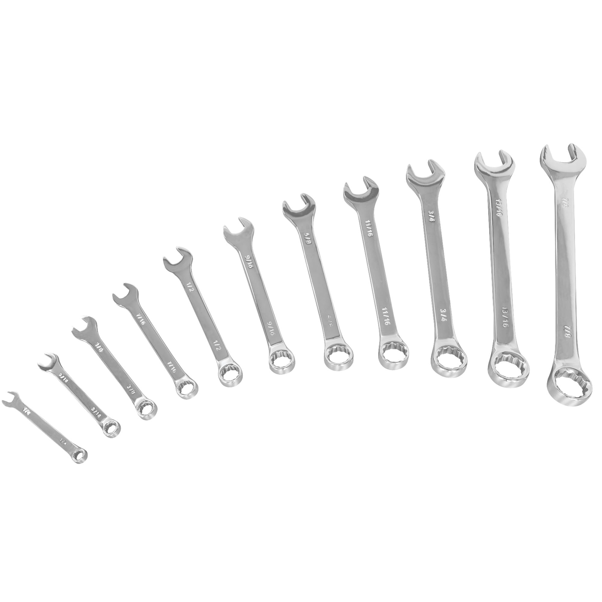 Performance Tool W1061 11 Piece SAE Combination Wrench Set with Case | Premium Mirror Polished Chrome Vanadium Steel — image 1