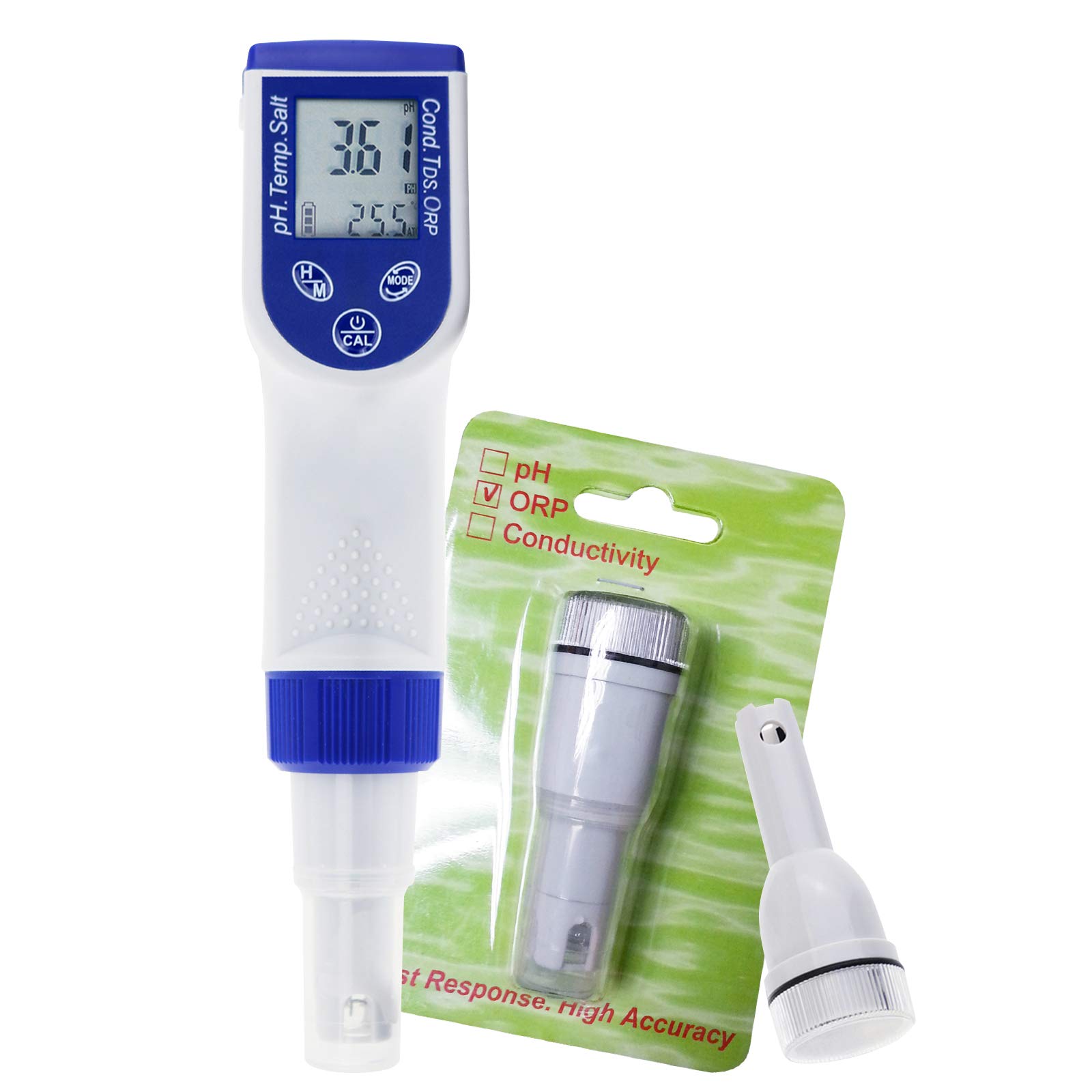 TEKCOPLUS 6 in 1 Water Quality Tester Salt Combo analyzer Pen Type pH ORP EC TDS Salinity Temperature Conductivity Tester Meter with ORP Electrode