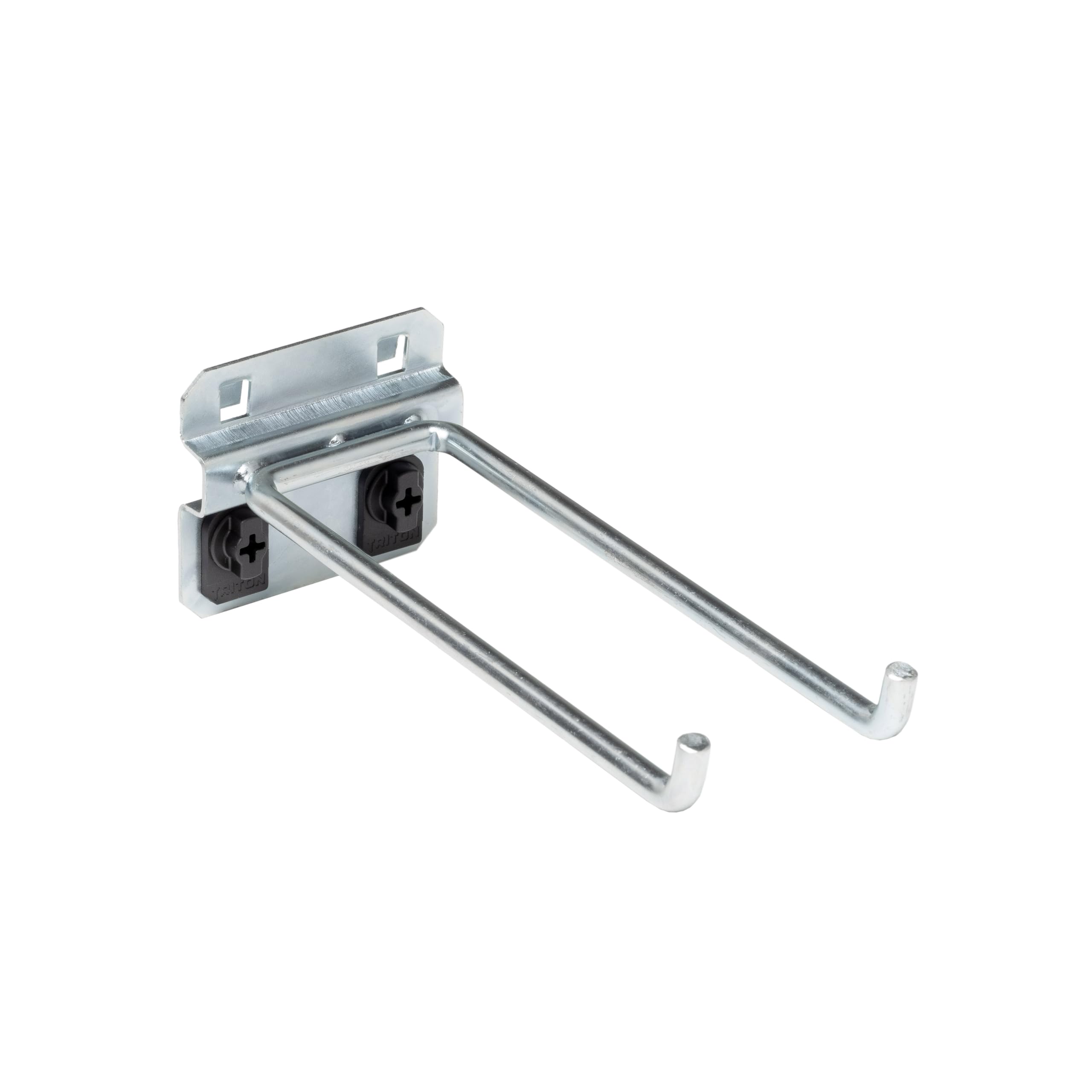 LocHook Triton Products 52628 5-3/4-Inch Double Rod 80-Degree Bend 1/4-Inch Diameter Zinc Plated Steel Pegboard Hook for LocBoard, 5-Pack
