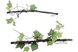 Reptile Corner Branch, 2 pcs Plastic Strong Durable Imitation Bendable Jungle Climbing Vine Suction Cup Design Flexible Terra