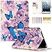 iPad Mini Case, Mini 2/3 Case, Dteck Colorful Painted Flip Stand Leather Card Slots Wallet Case with Auto Wake/Sleep Feature Smart Cover for Apple iPad Mini 3/2/1 (Blue Butterfly)