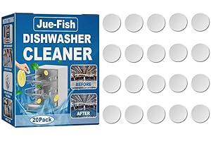 VENANOCI CHENYA 20 Pcs Dishwasher Cleaner Tablets Removes Limescale Build Up, Wash Dishwasher Cleaner, Hard Water Stains, Wash Dishwasher Cleaner Tablets Kitchen Tableware Care