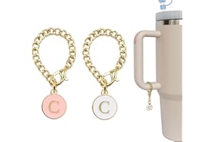 WLEAD Letter Charm Accessories for Stanley Cup – Cute 2-Piece Set for 20, 30, and 40 oz Tumblers with Handle, Perfect for Women and Girls