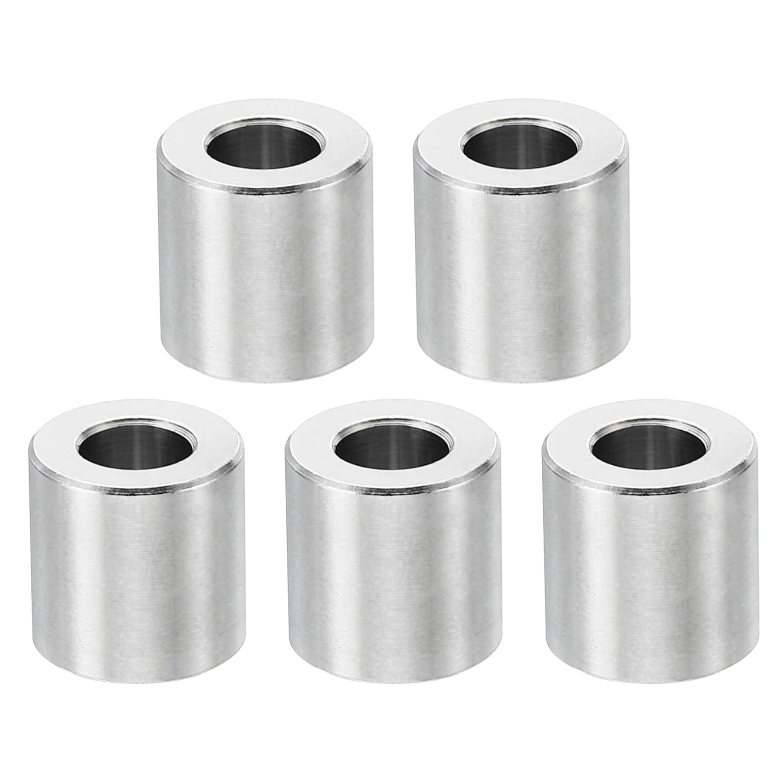 PATIKIL M6 Stainless Steel Spacers, 5 Pcs Metal Spacer Stainless Steel 6.2mm ID x 12mm OD x 12mm L Spacer Screw Standoff Round for 1/4" or M6 Screw Bolts