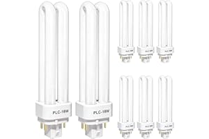 Joworthy 8PCS FDS18E35/4 CFL Light Bulbs Compatible with Panasonic Fixtures,3500K 18W 4 Pin G24q-2 Base Plug-in Compact Fluor
