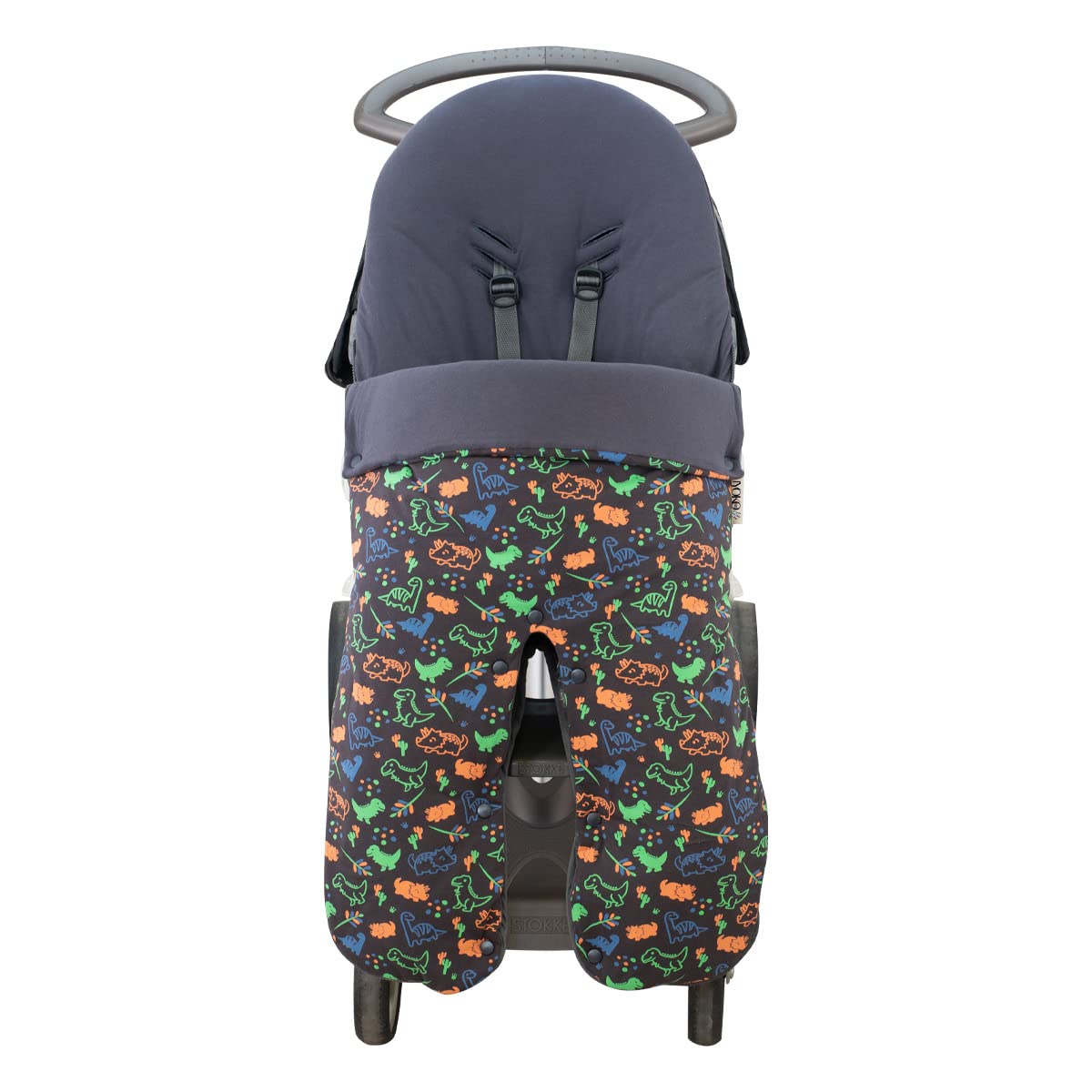 JYOKO Kids Footmuff for Stokke, Cam Cubo, Quiny Mood (Happy Dino, Cotton)