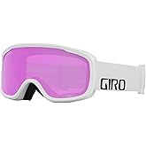 Giro Cruz Ski Goggles - Snowboard Goggles for Men, Women & Youth - Anti-Fog - OTG - White Wordmark Strap with Amber Pink Lens