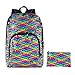 HeySun Reversible Sequins Backpack Magic Bookbag for Girls Sequence Backpack with Pen Case (Rainbow/Silver)