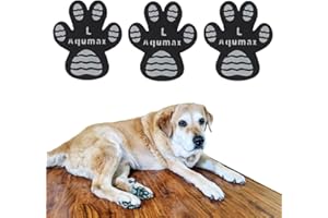 Aqumax Dog Anti Slip Paw Grips Traction Pads,Dog Feet Stickers with Stronger Adhesive,Paw Protection to Provide Traction for Slippery Floors,Essentials for Senior Dogs,12 Sets (48 pcs) L Black