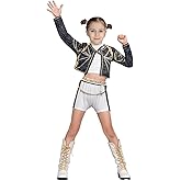 D-Emon Costumes for Girls Kpop Rumi Mira Zoey Singer Dance Stage Costume Outfit Set Cosplay Costume for Kids