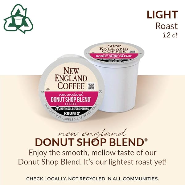NEW ENGLAND COFFEE DONUT SHOP BLEND LIGHT ROAST K-CUP COFFEE PODS, 32 COUNT, MORNING’S FAVORITE COFFEE