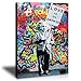 Wall Art for Living Room Large Size Graffiti Canvas Art Wall Decor “Love is Answer” Canvas Print Picture Modern Colorful Paintings for Bedroom Office Kids Room Decoration Ready to Hang