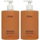 OUAI Detox Shampoo - Clarifying Shampoo for Build Up, Dirt, Oil, Product and Hard Water - Apple Cider Vinegar &amp; Keratin for Clean, Refreshed Hair - Sulfate-Free Hair Care (16 oz) (Pack of 2)