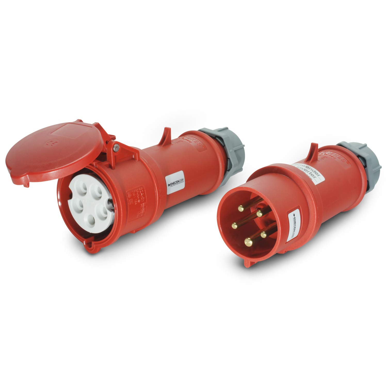 CEE Plug & Coupling Set 400 V/32 A 5p IP44 with Phase Inverter Mennekes