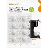 Aieve Self Adhesive Caster Wheels, 8 Pack Appliance Rollers | 360&deg; Glide Small Appliance Slider, Mini Swivel Wheels for Kitchen Appliance Small furniture Storage Box Trash Can