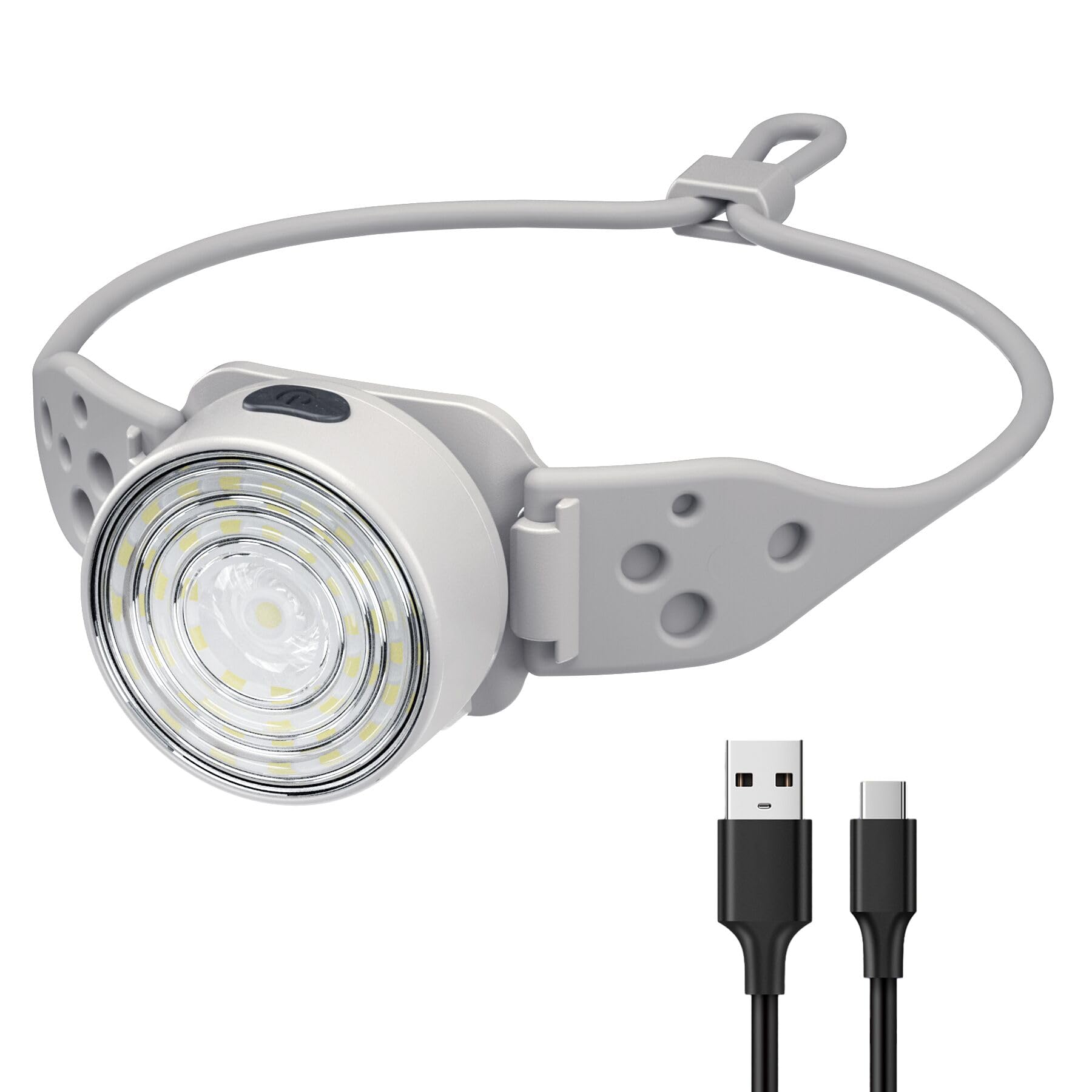 Photo 1 of COSOOS Rechargeable LED Headlamp with Red Light, Outdoor Camping Headlamp with Adjustable Comfortable Silicone Headband, Pivotable Head, Lightweight Hiking Headlamp