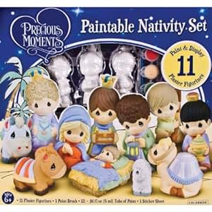 Amazon.com: Precious Moments Paintable Nativity Christmas Set ...