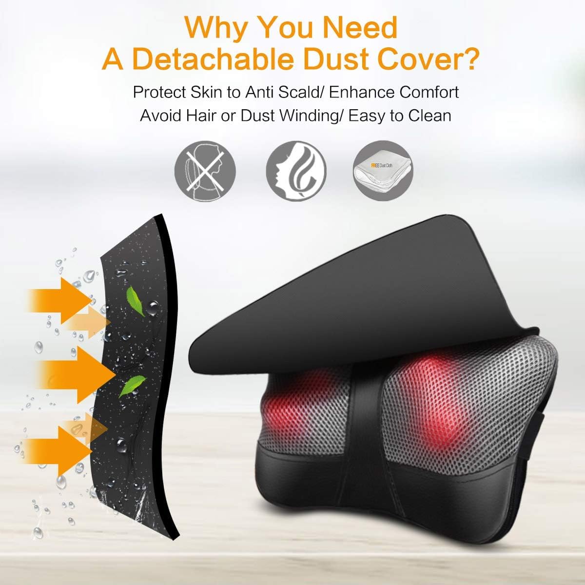 VIKTOR JURGEN Neck Massage Pillow Shiatsu Deep Kneading Shoulder Back and Foot Massager with Heat-Relaxation Gifts for Women/Men/Dad/Mom: Health & Personal Care