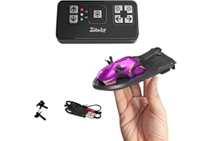 LONMAHOVER RC Boat Mini，Remote Control Boat for Pools and Lakes，2.4ghz RC Boats for Kids，Low Battery Alarm，Suitable for Multiple People to Compete Together (Purple)