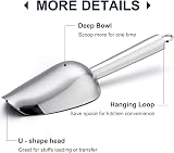 HaWare Stainless Steel Ice Scoop Set 5/8/12 oz Heavy Duty Dishwasher Safe view 6