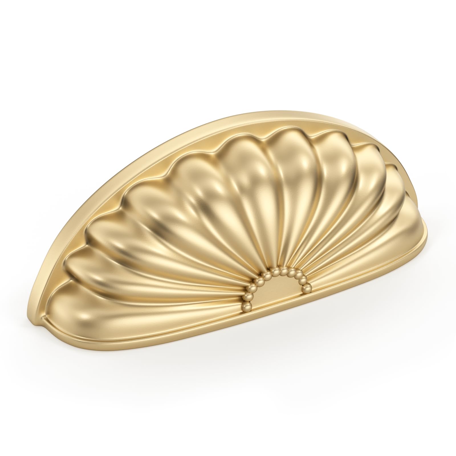 Photo 1 of goldenwarm 6 Pack Gold Cabinet Handles Drawer Pulls Finger Edge Pull for Half Moon Cup Luxury Hardware 3" Hole Center Brushed Brass Knobs